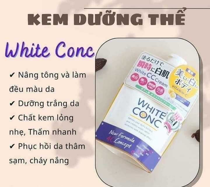 DƯỠNG THỂ 𝐖𝐇𝐈𝐓𝐄 𝐂𝐎𝐍𝐂 𝐂𝐂 𝐂𝐑𝐄𝐀𝐌 𝐖𝐈𝐓𝐇 𝐕𝐈𝐓𝐀𝐌𝐈𝐍 𝐂